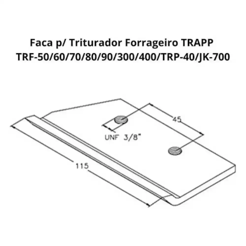 Faca triturador para forragem TRF70/80/90/300/400/TRP-40 Trapp — fotografia 5