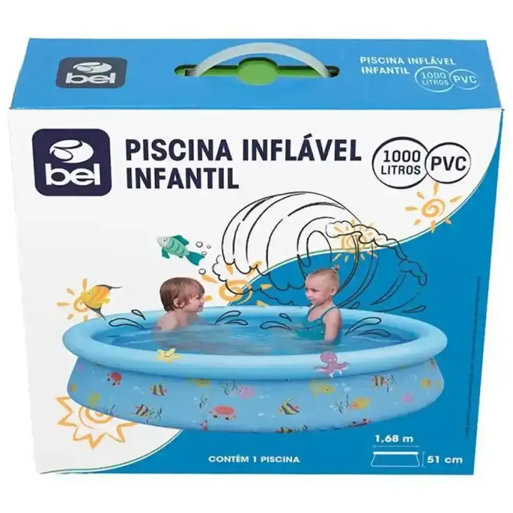 Piscina Inflável Redonda 1.000 Litros 168m x 51cm Azul Bel — fotografia 2