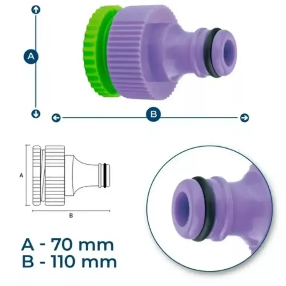 Conector fêmea para torneira bucha 1/2 POL para 3/4 POL e 1 POL 3 unidades Palisad — fotografia 3