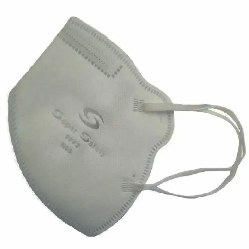 Respirador PFF2-S Branco s/ Válvula Kit com 100 Unidades SUPER SAFETY — fotografia 3