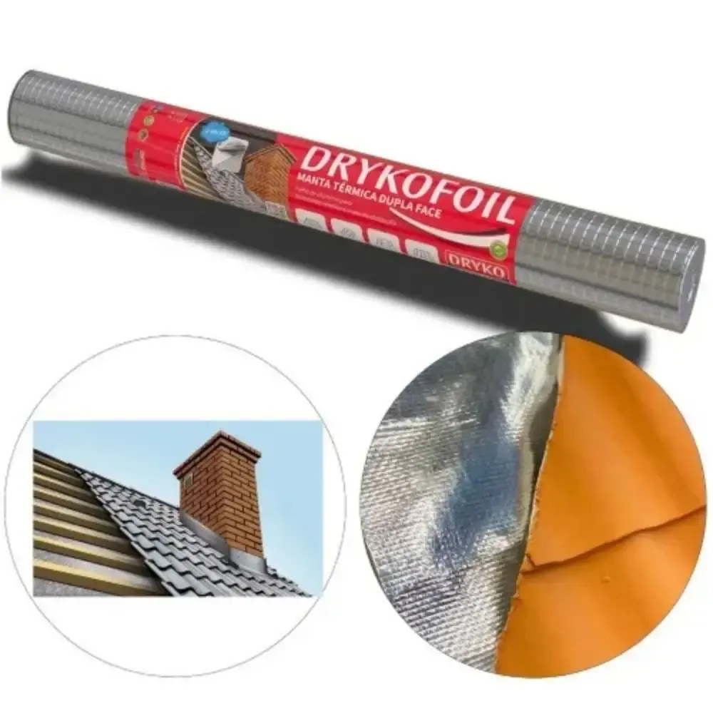 Manta térmica alumínio 2 faces 50M² drykofoil Dryko — fotografia 4
