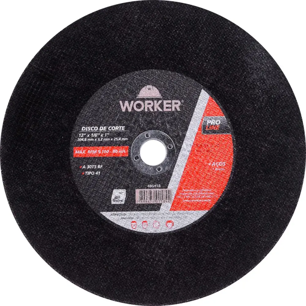Disco corte aço 12 x 1/8 x 1 Worker — fotografia de referência
