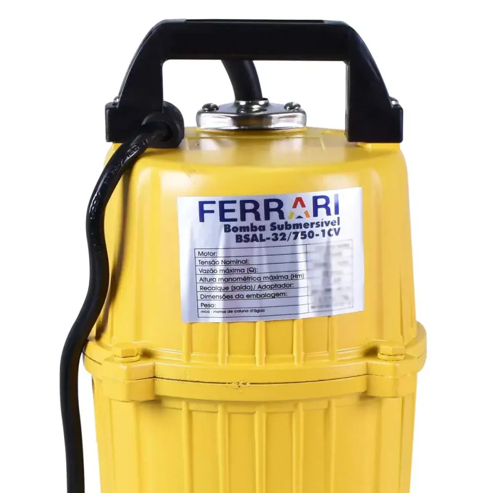 Bomba submersível premium BS-32 1CV 750W 127V Ferrari — fotografia 7