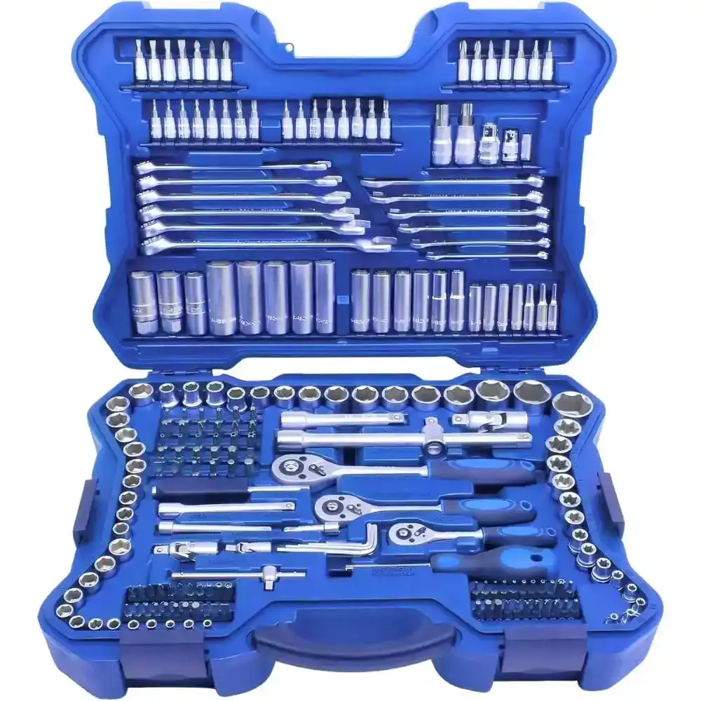 Jogo de Soquetes Encaixe 1/4 x 3/8 POL com 214 Peças RIOSUL TOOLS
