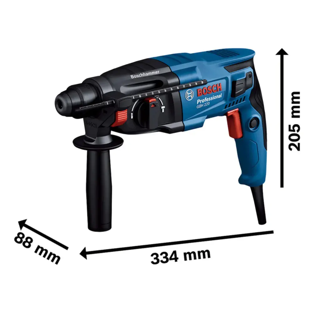 Martelete rompedor em sds plus com maleta GBH220 720W 127V Bosch — fotografia 9