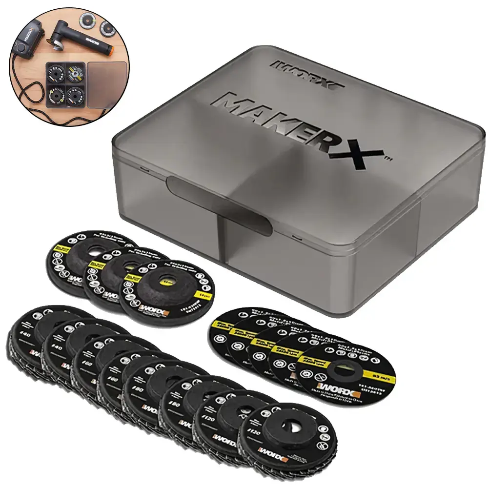 Kit mini discos de lixa abrasivos e de corte WA7213 Worx — fotografia de referência