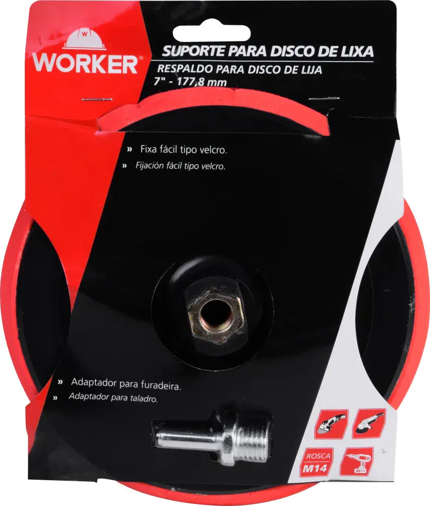Suporte para disco de lixa 7” - 177,8MM Worker