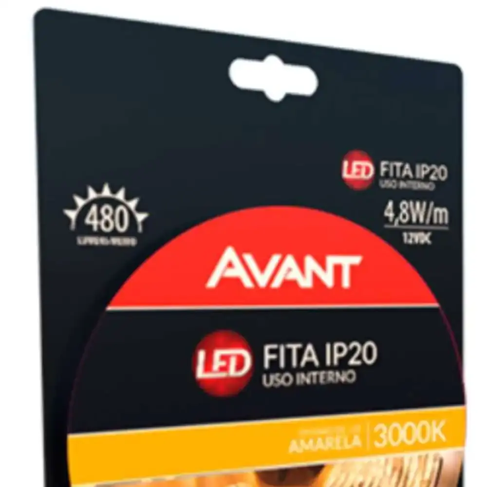 Fita led interna 5 metros 12V branco quente 4,8 w/m Avant — fotografia 5