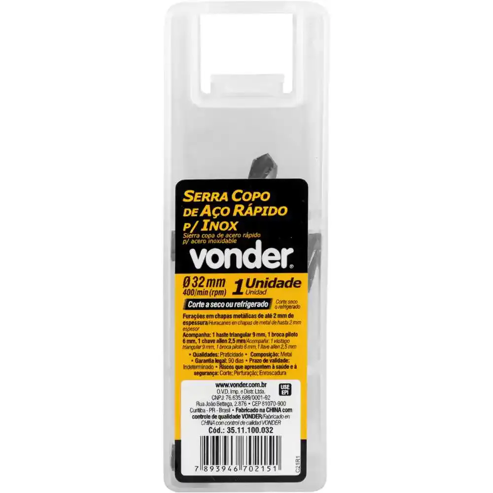 Serra aço rápido 32MM para inox 400RPM Vonder 3511100032 — fotografia 2