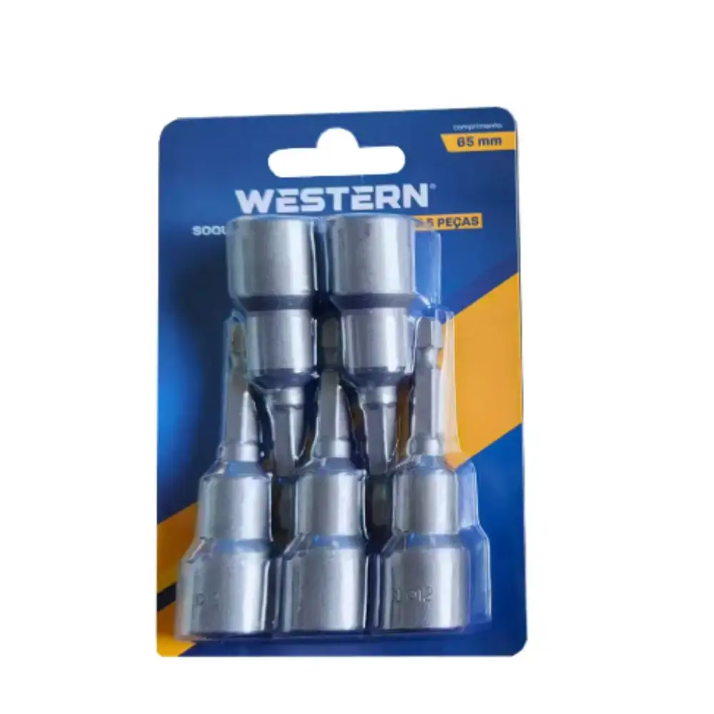 Jogo de soquetes magnéticos 12MM 65MM com 5 peças W-111 Western