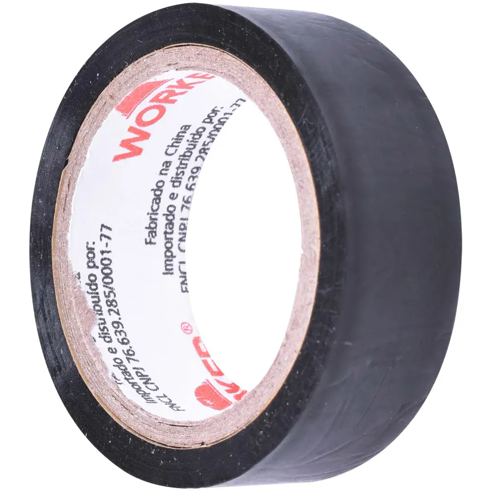 Fita isolante de pvc antichamas 0,13MM 19MMX10M Worker — fotografia 3