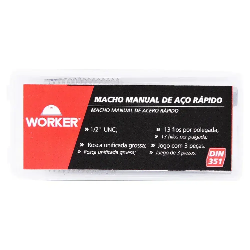 Jogo de macho manual DIN351 unc 1/2 3 peç Worker — fotografia 11