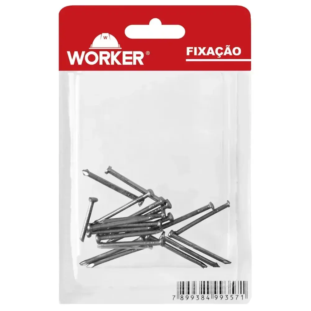 Prego aco niquelado c/c 10X10 20PCS 087 422010 Worker — fotografia 2