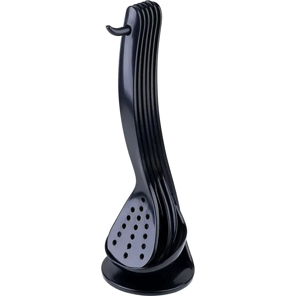 Kit de cozinha 06 peç com suporte preto Kala — fotografia 8