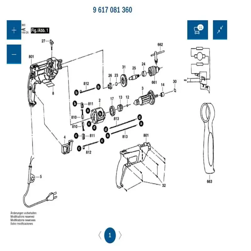 Interruptor para furadeira PSB 420.2/MAGNUN 9618087097 Bosch — fotografia 4