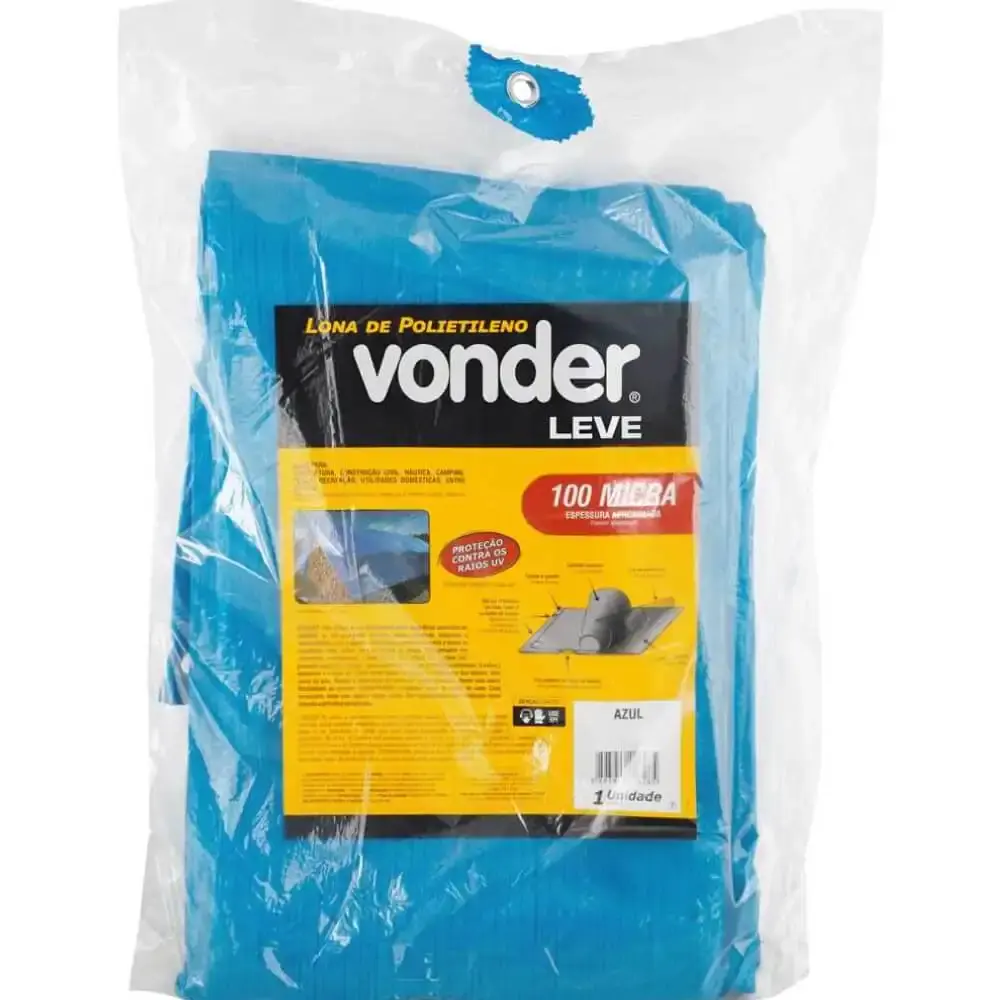 Lona 3 x 2 Metros 100 Micras Leves Azul VONDER — fotografia 5