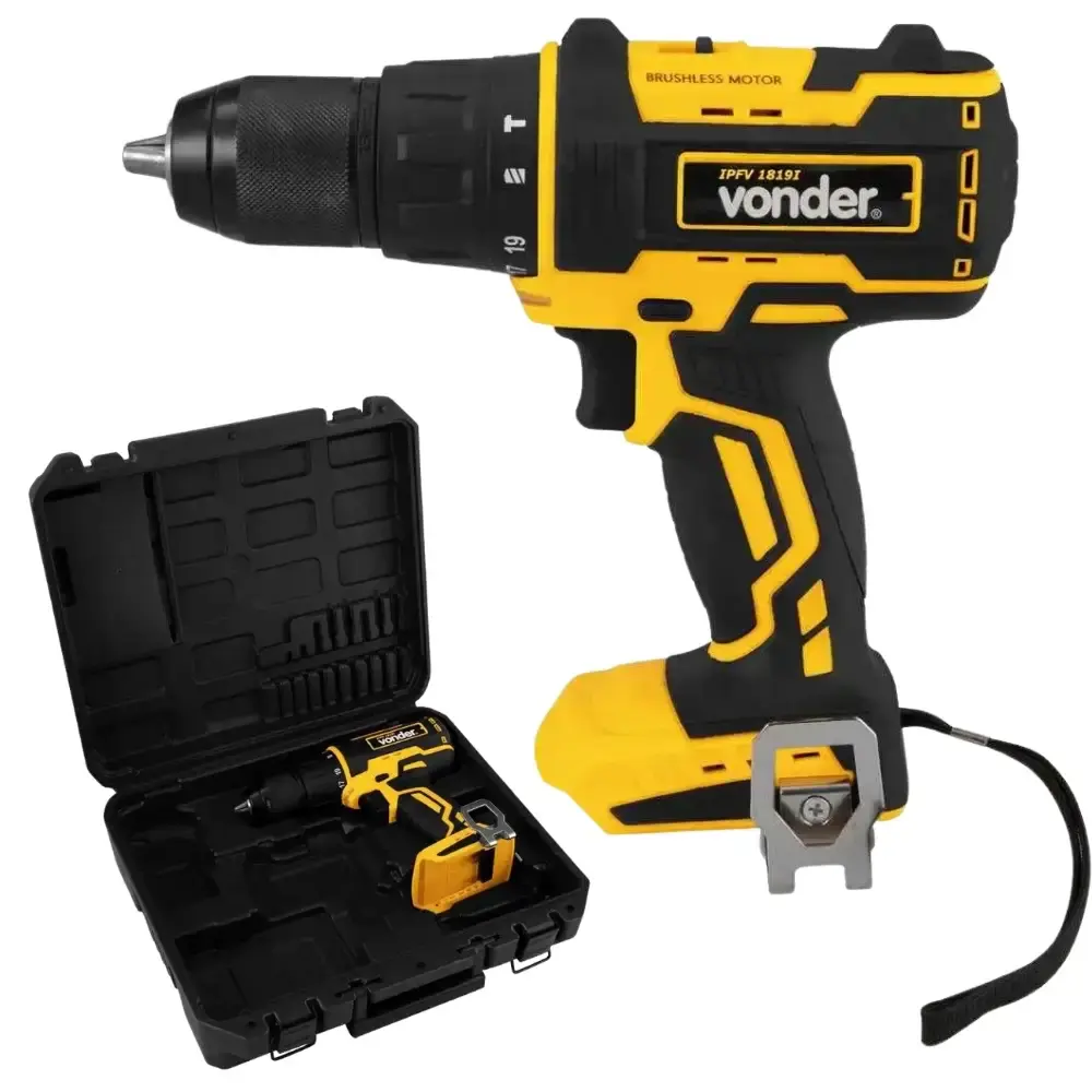 Parafusadeira furadeira impacto 18V 1/2 POL com bateria e carregador bivolt Vonder — fotografia 4