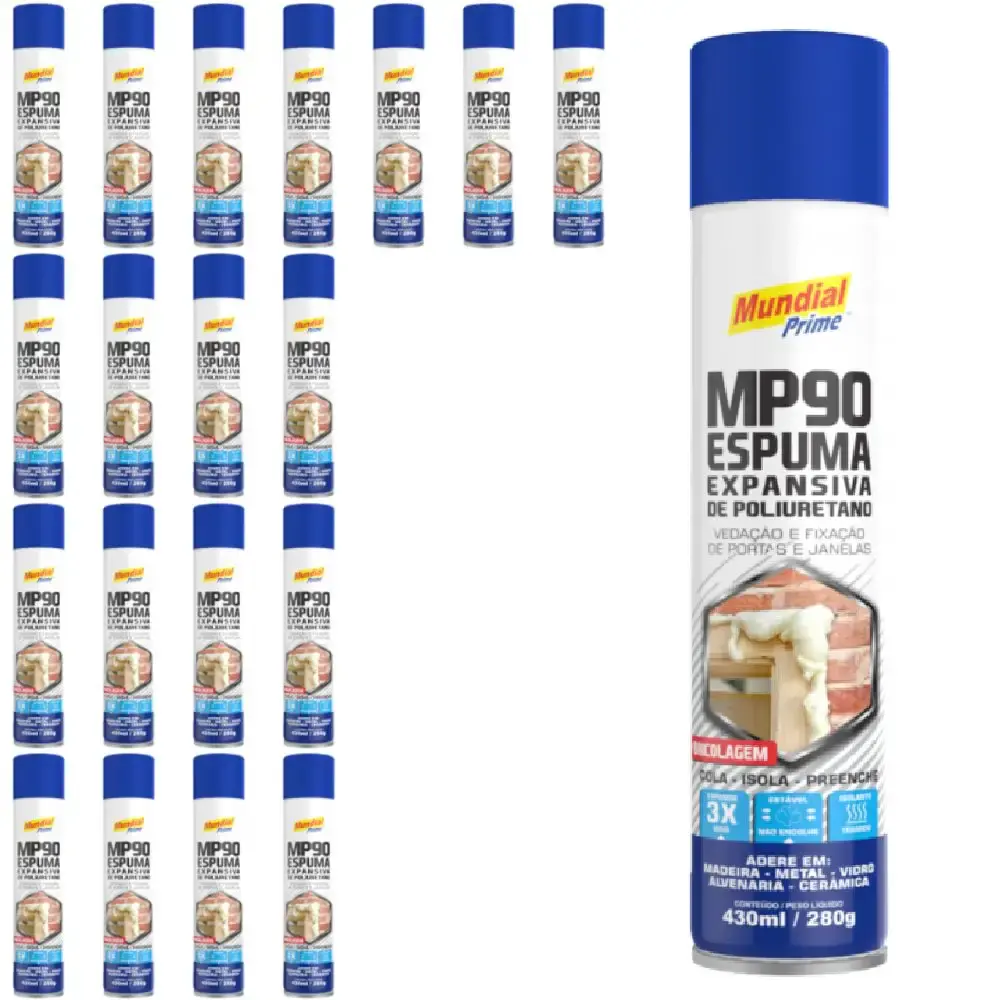 Espuma Bricolagem 430 ml com 20 Unidades MUNDIAL PRIME — fotografia de referência