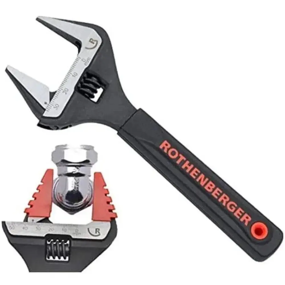 Chave ajustável emborrachada 10" mandíbula larga 70460R Rothenberger — fotografia de referência