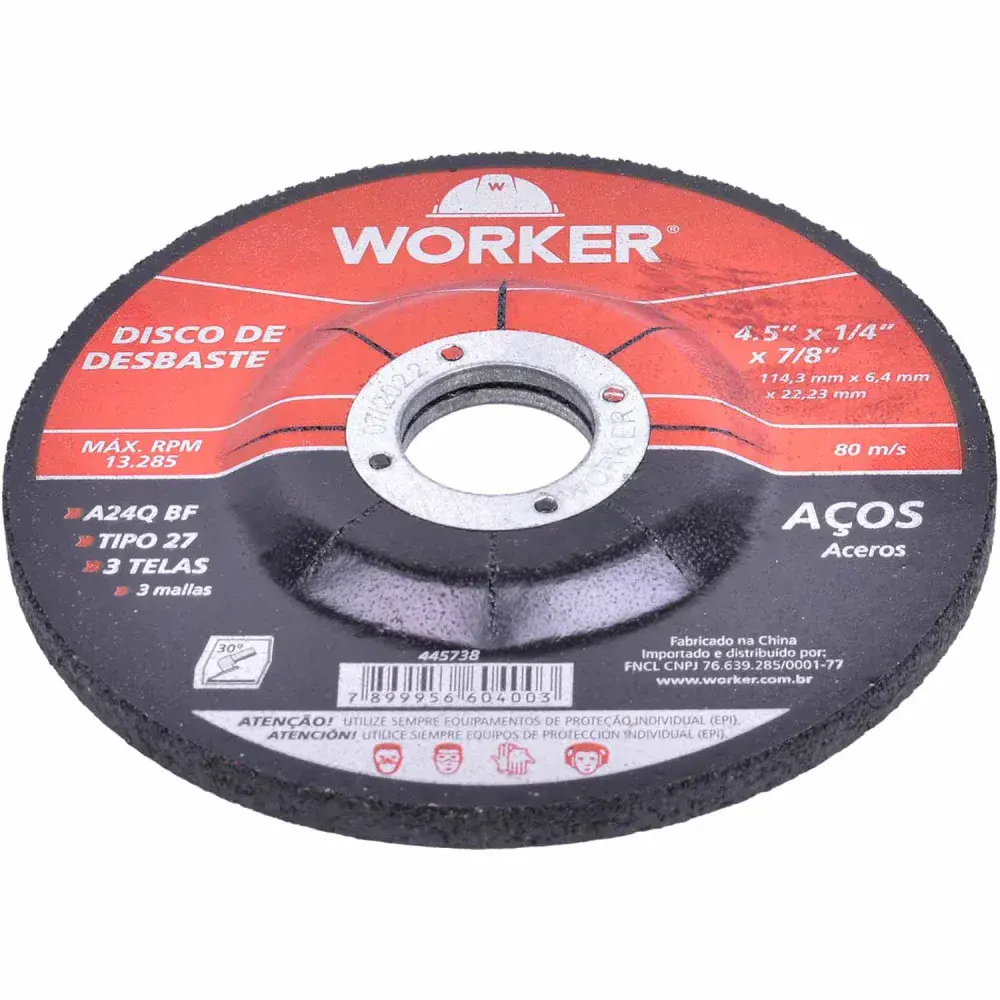 Disco de desbaste para aço com 3 telas 4.5/4/8WORKER Worker — fotografia 7