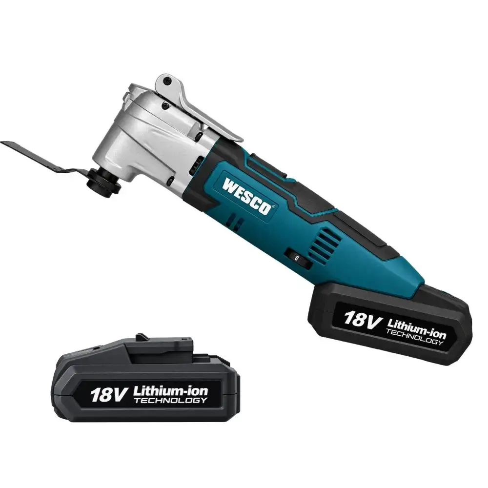 Multiferramenta 18V WS2355.9 com bateria de lítio 18V WS9970 Wesco — fotografia de referência