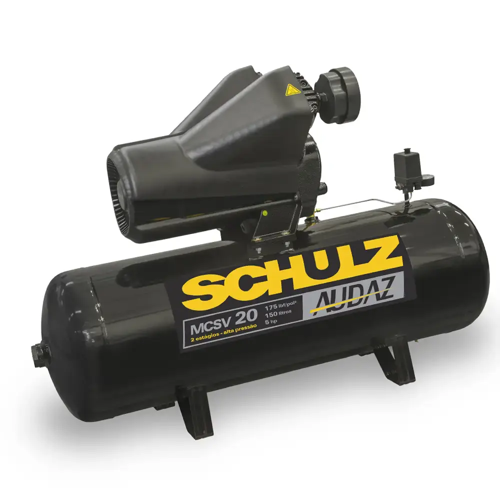 Compressor de ar 5,0 HP 20 pés 150 litros trifásico audaz mcsv 20/150 Schulz — fotografia 4