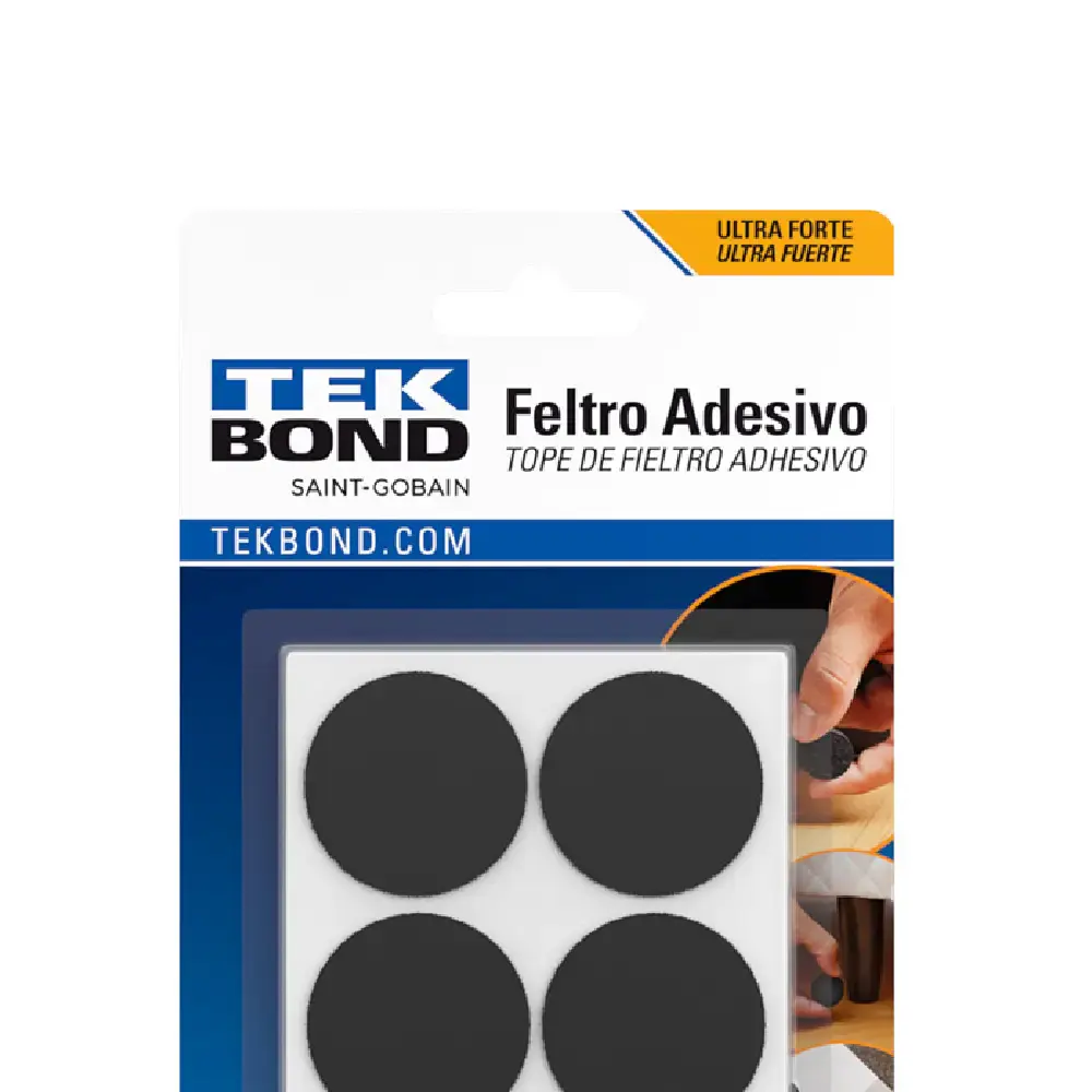 Feltro Adesivo Redondo 30 mm Preto TEKBOND TEK Bond — fotografia 4