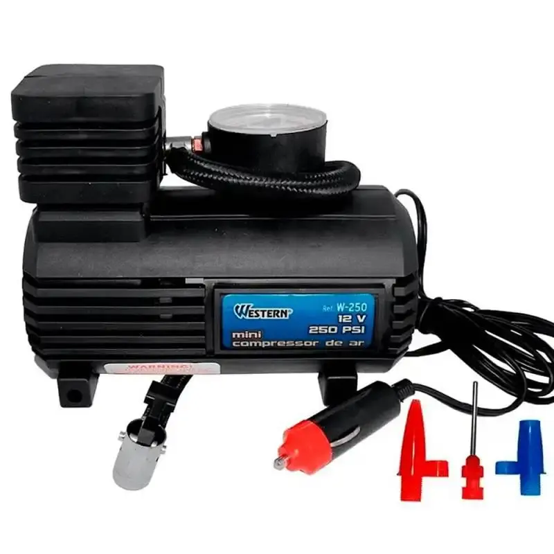 Compressor automotivo 12V 250 PSI Western com kit para reparo + bolsa — fotografia 2