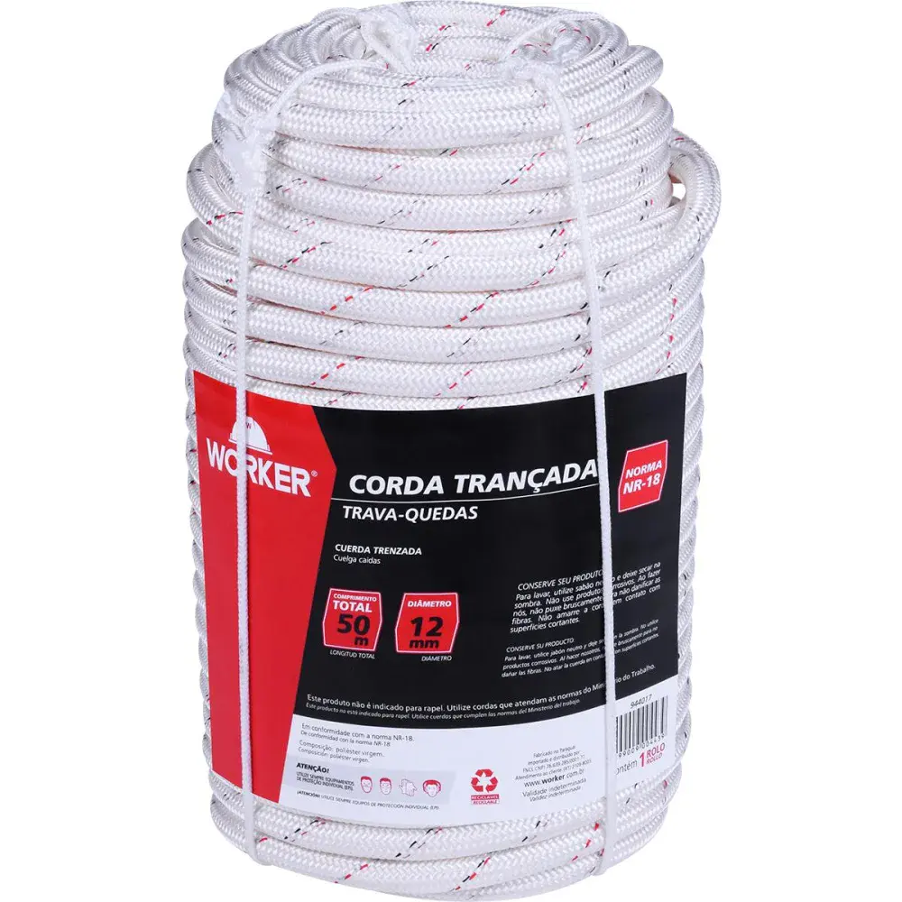 Corda trançada de poliemida para trava quedas 50M 20KN Worker — fotografia de referência