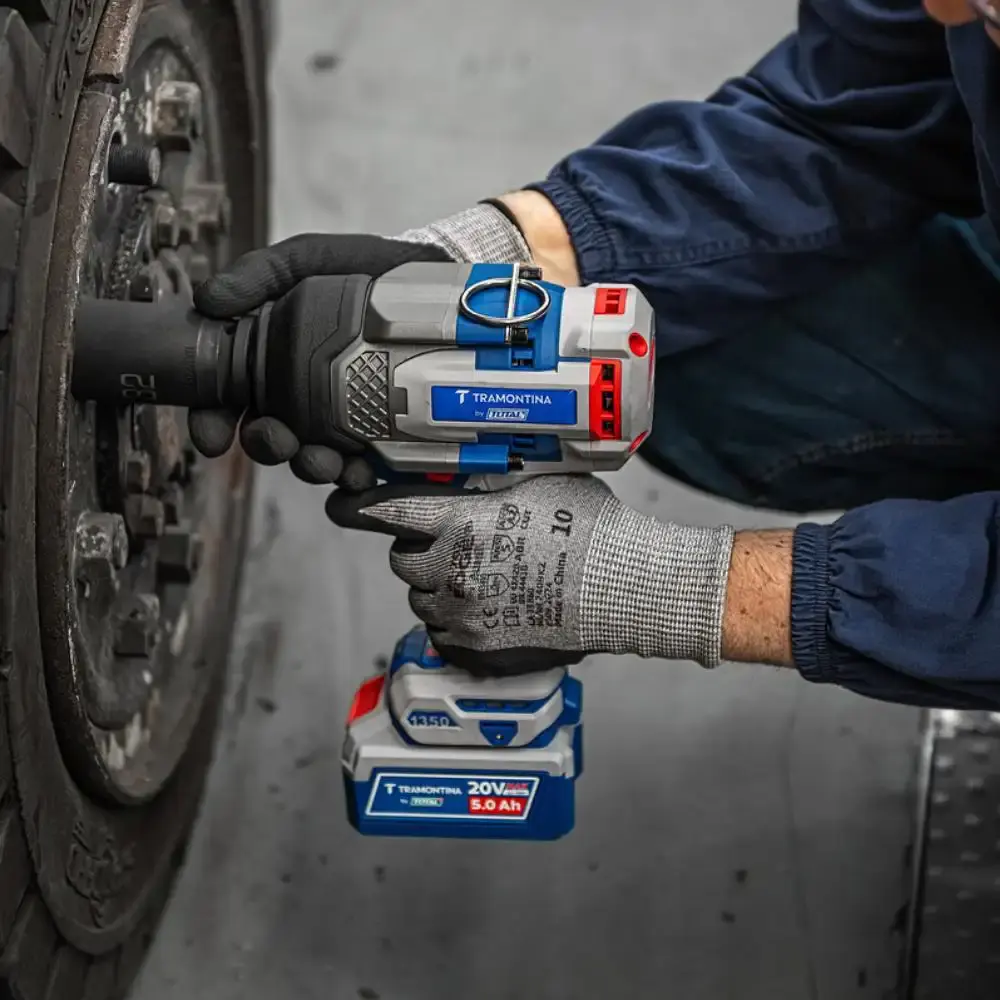 Chave impacto 3/4POL 20V 1350 n.m brushless 2 baterias 5,0AH carregador maleta Tramontina — fotografia 4