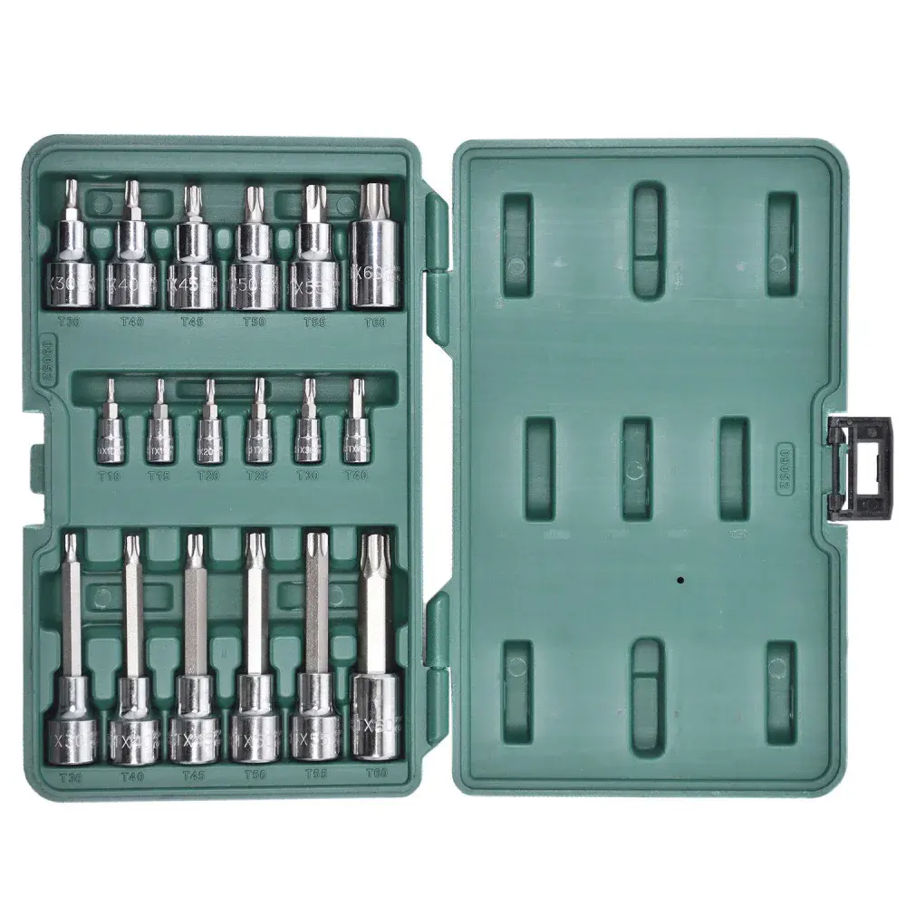 Jogo de soquetes com bits torx 18 peç 1/4 1/2” Sata — fotografia de referência