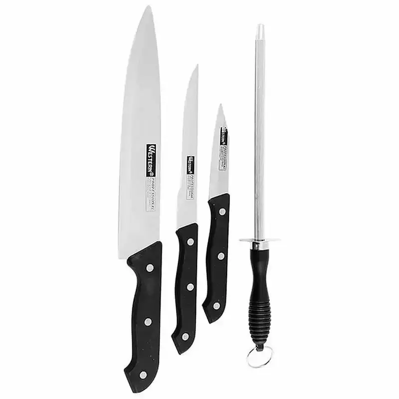 Kit de facas profissional aço inox com 4 peças N-4 Western — fotografia de referência