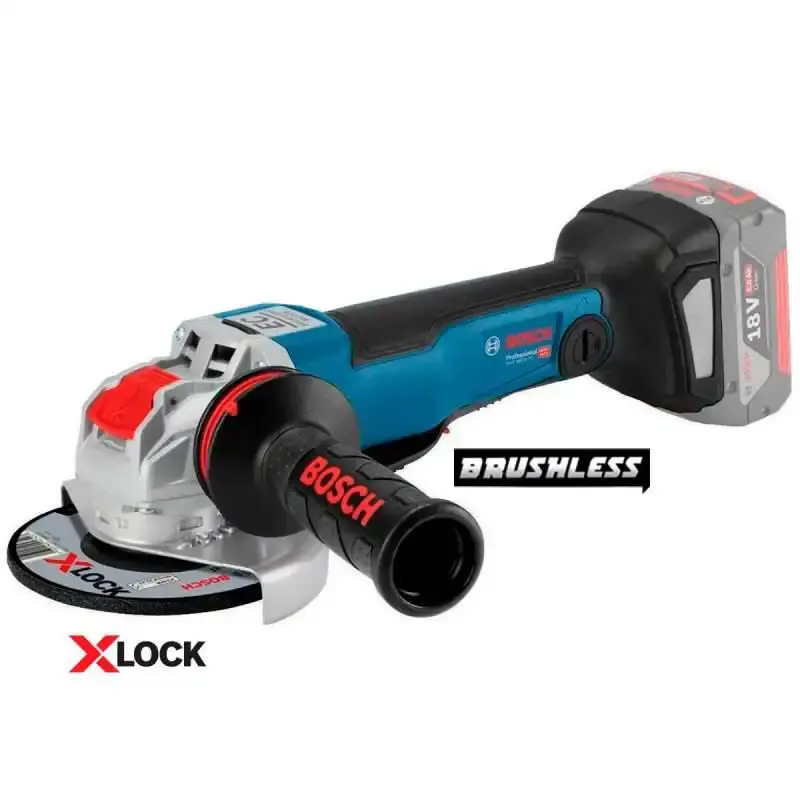 Esmerilhadeira Angular 18V 4.1/2 e 5 POL XLOCK 18V-10 PC Brushless s/ Carregador e Bateria BOSCH — fotografia de referência
