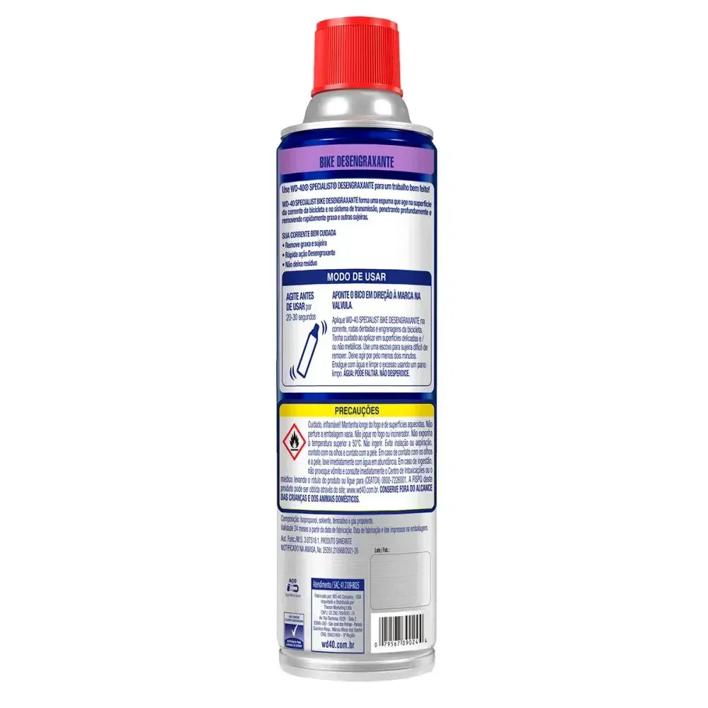 Desengraxante e limpador de correntes aerossol bike Wd-40 — fotografia 8