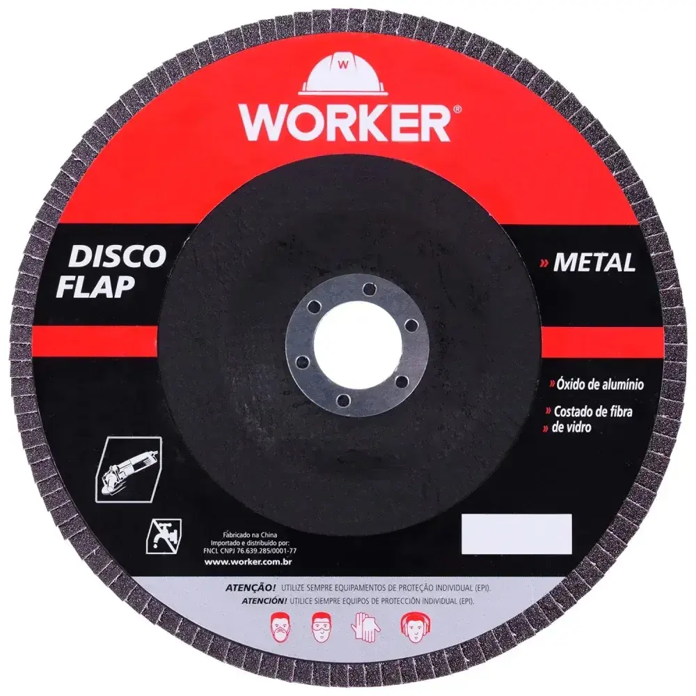 Disco flap reto G120 115MM x 22,23MM metal Worker — fotografia de referência