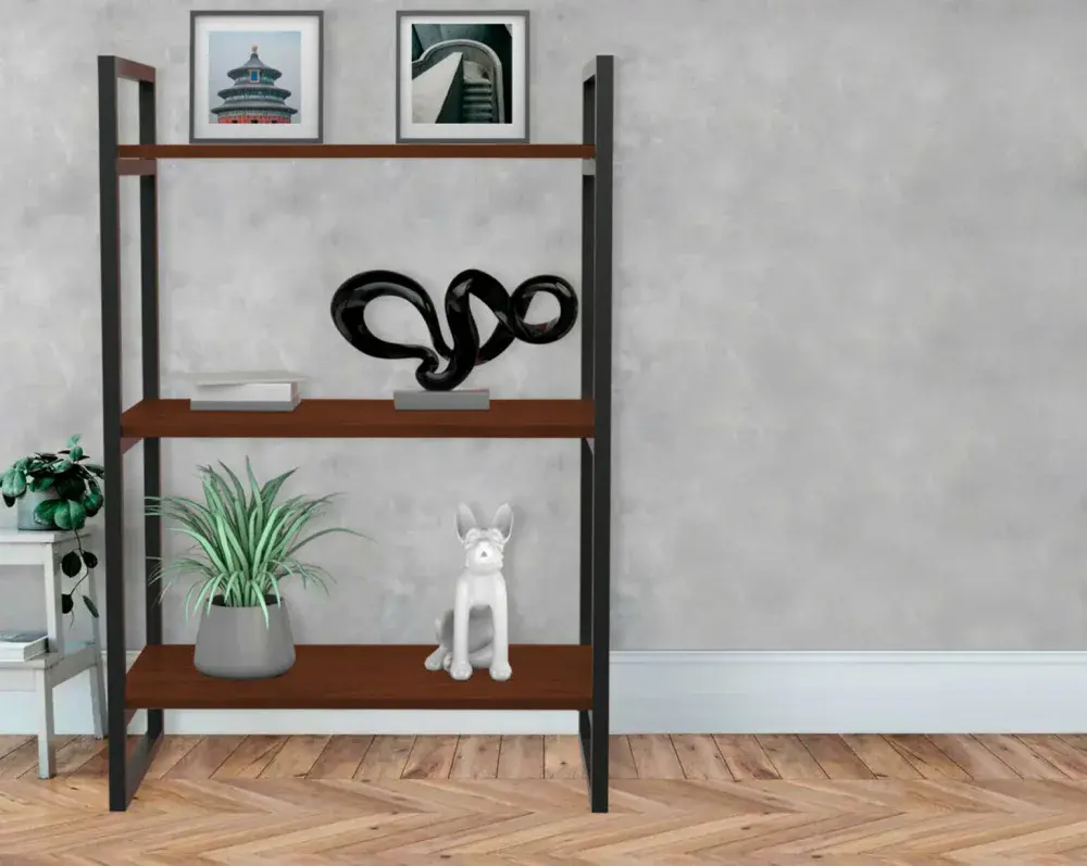 Prateleira industrial com 3 prateleiras 60 x 30 cm avelã Brasforma