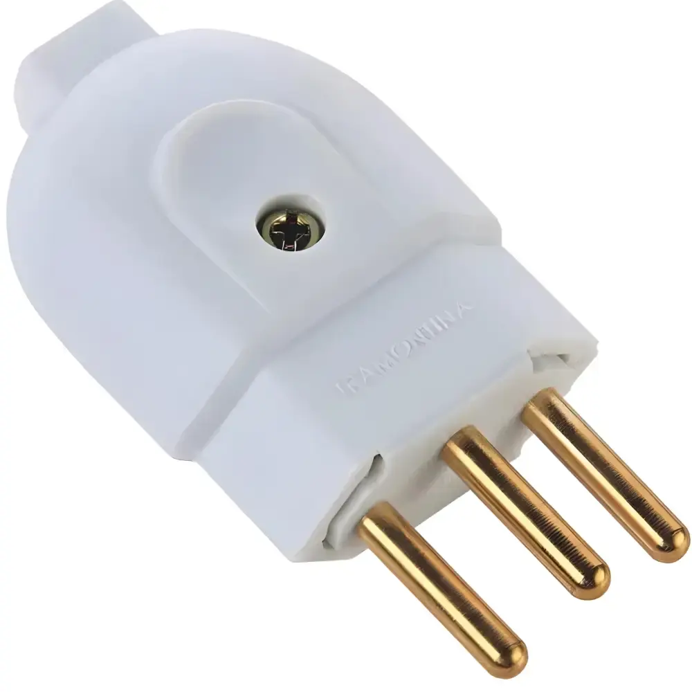 Plugue macho 2P+T 250V 20 a branco Tramontina