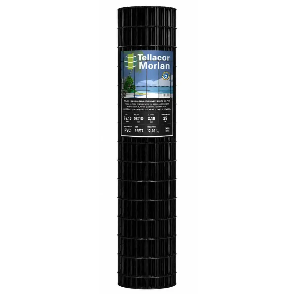 Tela Multiuso Revestida PVC Tellacor 2,0 x 25M Preta MORLAN