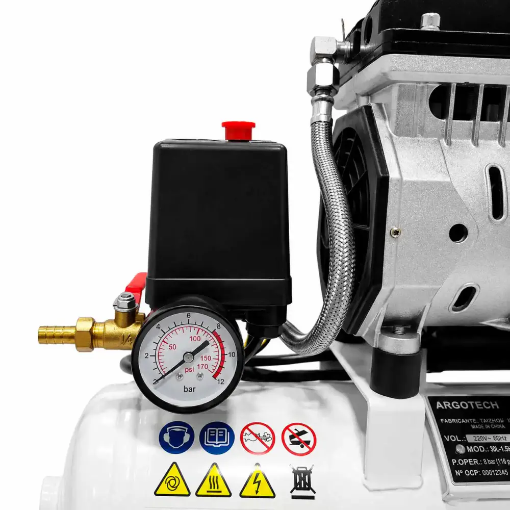 Compressor port isento 5,4 PES 1,0HP 25L evald tractor Compbrasil 110 V — fotografia 5