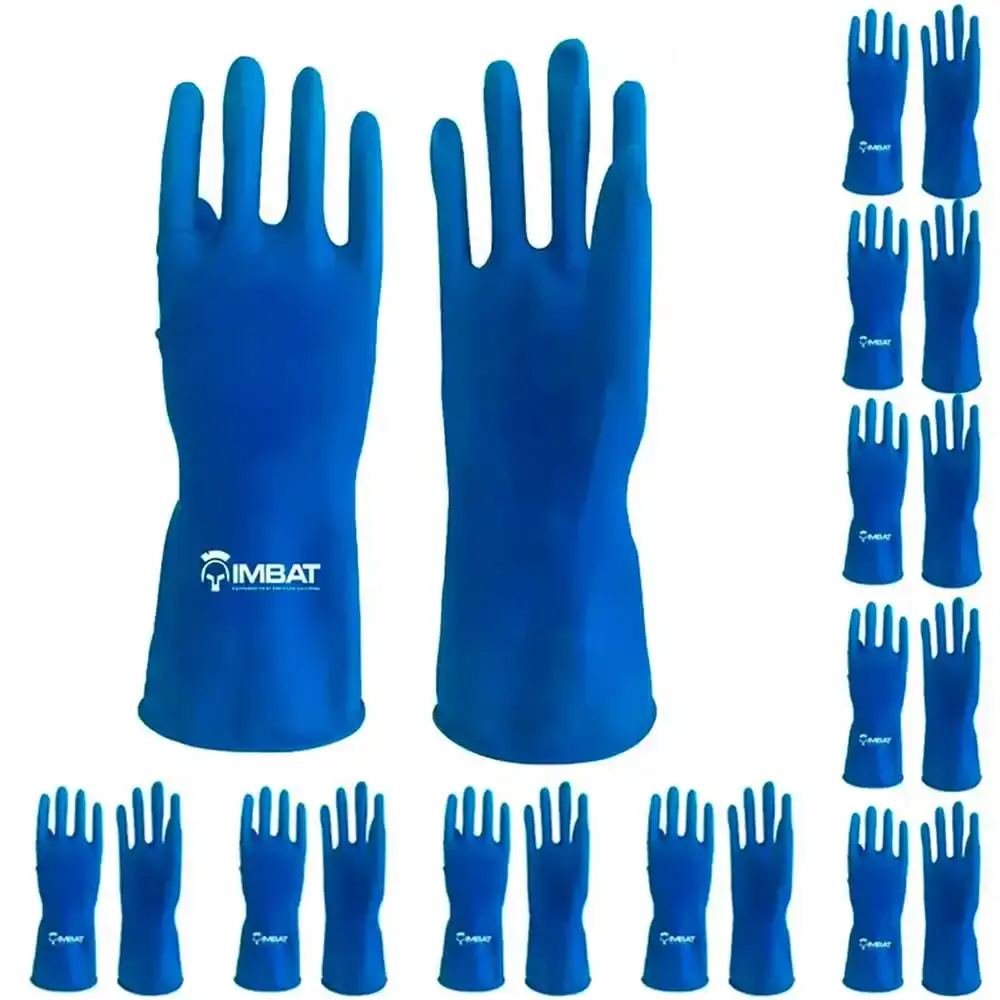 Luvas de borracha forrada azul T9 10 unidades Imbat