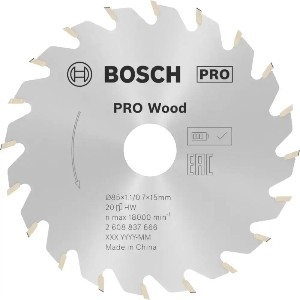 Disco de Corte Standard for Wood 85 x 15 MM 20 Dentes BOSCH — fotografia de referência