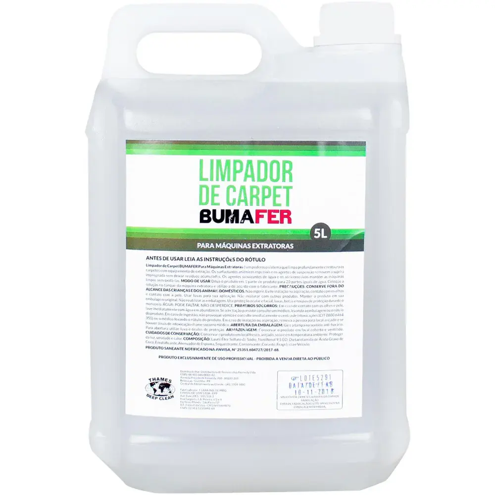 Detergente para extratora carpet 5 litros Bumafer — fotografia de referência