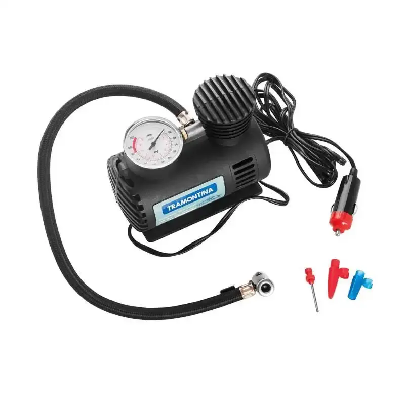 Compressor de ar portátil para acendedor de carros 300 PSI 50W 12V Tramontina — fotografia de referência