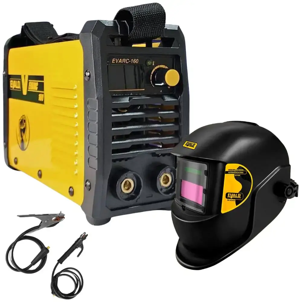Máquina solda inversora mma/tig 160A 220V EVARC-160 com máscara automática EVF1020 Evald — fotografia de referência