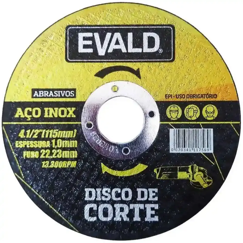 Esmerilhadeira angular 4,1/2POL 1200W com 3 discos de corte inox 4,1/2POL Evald 110 V — fotografia 3