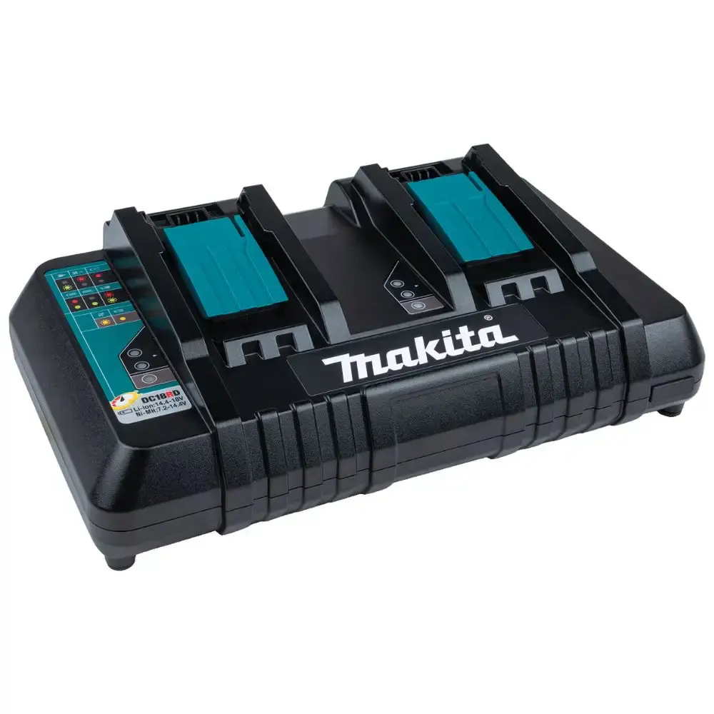 Carregador duplo 127V DC18RD para baterias 14,4V e 18V Makita — fotografia de referência