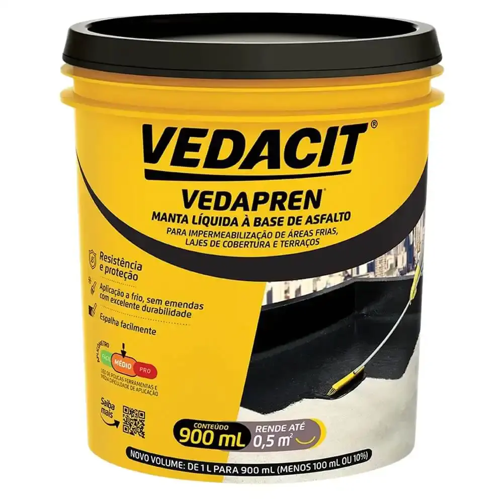 Impermeabilizante a base de asfalto vedapren 900ML 121911 otto — fotografia de referência