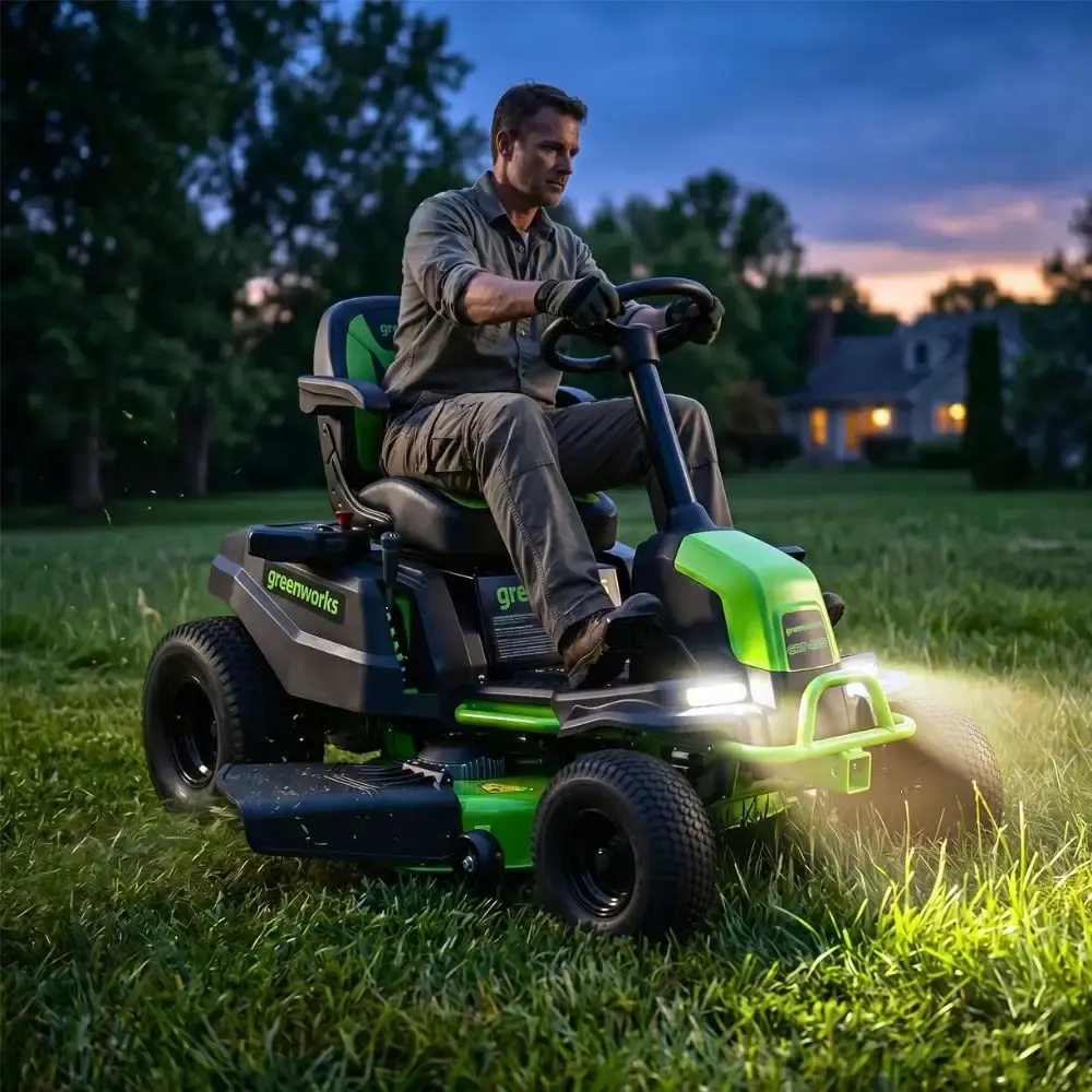 Trator cortador de grama a bateria 42 POL brushless 82V com 6 baterias 5.0AH e 3 carregadores Greenworks — fotografia 3