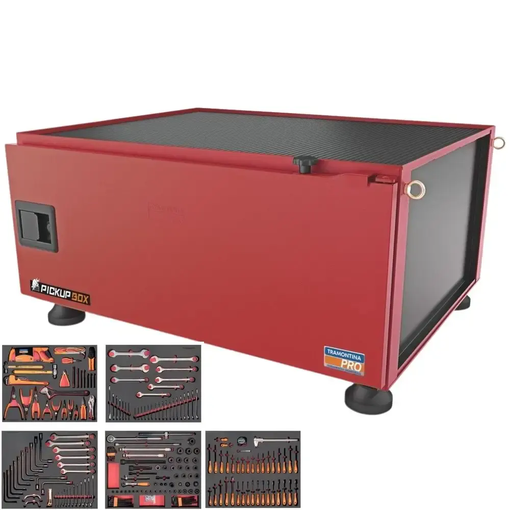 Caixa de Ferramentas PickupBox 50 x 100 x 82 CM com 230 Peças TRAMONTINA — fotografia de referência