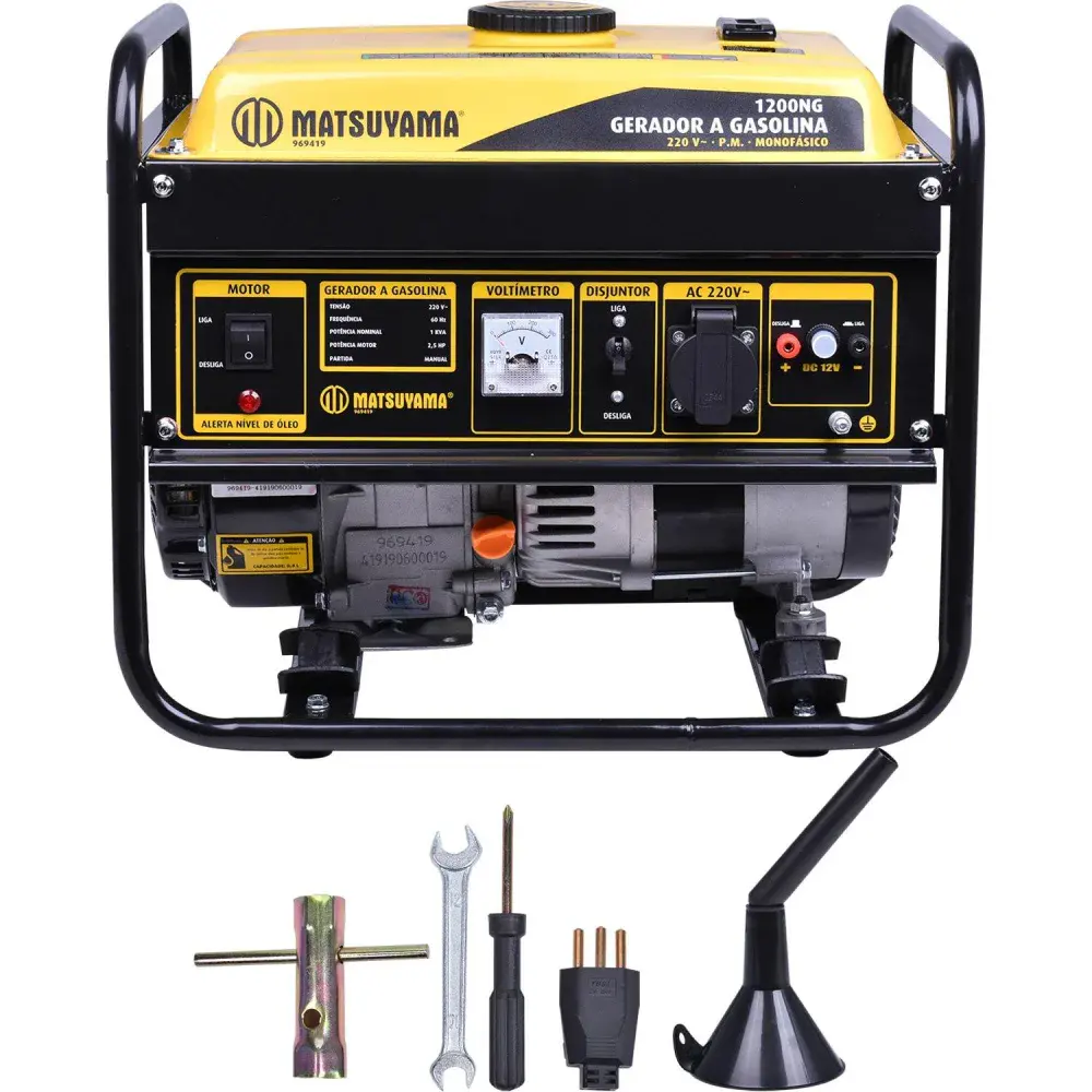 Gerador de energia a gasolina 1200W 220V Matsuyama